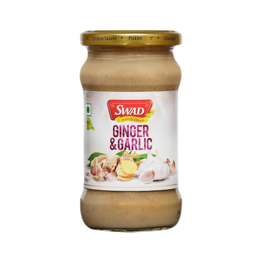 f03c89_259736f5e3d8402fa07ee4700da6b1famv2.png Swad Ginger & Garlic Paste 300g - Image 1